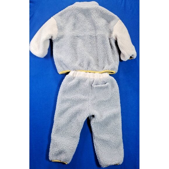 ZARA Toddler Fleece Coat Pants Set 2-3 T,  Grey White Yellow - Picture 10 of 14